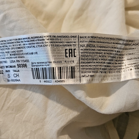 NWT Mango Full length lined linen dress with tie straps and crochet neck line. S - Picture 6 of 8